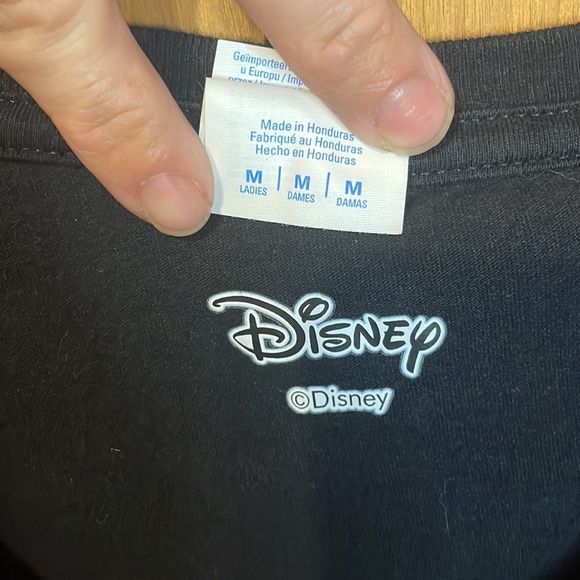 •DISNEY•MINNIE MOUSE LEOPARD PRINT BOW BLACK SHORT SLEEVE TOP IN MEDIUM - Picture 5 of 6